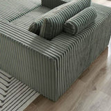 75-Inch Corduroy Sponge Sofa Lounge Chair with Removable footrest,No Assembly Required,Fluffy Modern W834P206095
