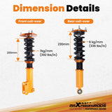 24 Way Damper Adjustable Coilovers Lowering Kit for Mitsubishi Galant 1999-2003 78291381