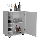 Wick Bar Cart with Integrated Wine Storage, Spacious Cabinet and Smooth Rollers B070P188880