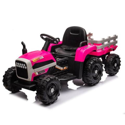 ZUN Ride on Tractor with Trailer,24V Battery Powered Electric Tractor Toy, 200w*2motor W1396P144515