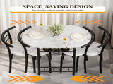 3-Piece Small Dining set, Table and Chair Set for 2 ,for Living Room, Dining Room, Kitchen, Black & 76205089