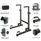 ZUN Power Tower Dip Station with Bench Pull Up Bar Stand Adjustable Height Heavy Duty Multi-Function 42086643