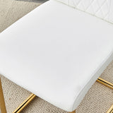 Modern dining chairs, dining room chairs, and golden leg cushioned chairs made of artificial W1151110421