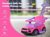 3-in-1 Kids Ride On Push Car for 12-36 Months Removable Handle Anti-Roll Board Horn Music Pink 13233134