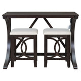 ZUN TOPMAX Farmhouse 3-Piece Counter Height Dining Table Set with USB Port and Upholstered WF298225AAP