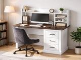 47" Computer Desk with 3 Drawers & Storage Shelves, Home Office Study Writing Table 45828314