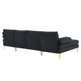 280*130*85 U-Shaped 4-Seat Linen Seat Frame Wooden Frame Back Iron Frame Golden Feet Indoor Modular 08465381