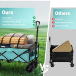 ZUN 440lbs Collapsible Foldable Wagon Cart with strapping system ,Beach Wagon Utility Cart Utility Wagon W2932P234997