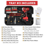 ZUN 599 PCS Home Tool Set Kit, Auto Repair Tool Kit with Rolling Tool Box, Mechanic Tool Sets with 21V 98608962