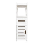 ZUN 3-tier Bathroom Storage Cabinet with 2 Doors 23*23*80CM White 01601486