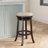 30" Bar Stool, Espresso Finish, Beige Fabric Seat B04660667