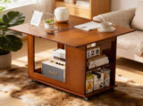 Bamboo folding edge table with movable storage, foldable tabletop suitable for beds and sofas, W2641P454908
