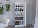 Shoe rack 67" H, five internal Storage Shelves, a mirror, a door, approximate capacity 10 pairs B097132939