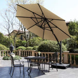 10 FT Cantilever Patio Umbrella 360&deg Rotation & Tilt Adjustment, Square Outdoor Offset Umbrella B082P195468