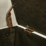 Upholstered Tufted Button Storage Bench with nails trim,Entryway Living Room Soft Padded Seat with 68033882