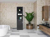 Bathroom Cabinet with 1 Door 1 Drawer 3 Shelves Tall Storage Cabinet Made of Melamine-Faced MDF 57391592