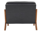 Oak Armrest Oak Upholstered Bronzing Cloth Single Lounge Chair Indoor Lounge Chair Dark Grey 30079338