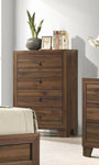 ZUN 1pc Contemporary 4-Drawer Tall Chest with Metal Hardware Rustic Brown Cherry Finish Bedroom B011P198800