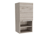 Medicine Single Door Cabinet 32" H, Two Interior Shelves, Two External Shelves, Light Gray B097133165