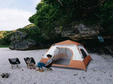 240*240*150cm Spring Quick Opening Four-Person Family Tent Camping Tent Brown 40665262