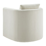 Sutton Ivory Performance Fabric Swivel Barrel Chair B050P322582