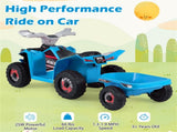 2 in 1 Kids Ride On ATV with Removable Trailer, 6V Electric Quad for Toddlers Ages 3 Navy 33075439