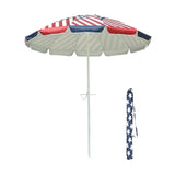 ZUN 7 ft Beach Umbrella with UV Protection - UV40+ silver-coated polyester - American Flag Design 92287581