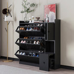 ZUN ON-TREND Versatile Shoe Cabinet with 3 Flip Drawers, Maximum Storage Entryway Organizer with Drawer, WF308545AAB