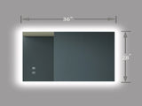 36X28 inch Bathroom Led Classy Vanity Mirror with High Lumen,Dimmable Touch,Wall Switch Control, W1992P211074