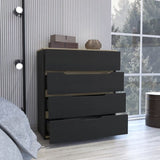 Lynbrook 4-Drawer Dresser Black Wengue and Light Oak B06280069