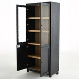 74.5'' Tall Display Cabinet with Glass Doors, Modern Style China Cabinet, Curio Cabinet for N845P296678B