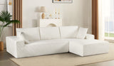 CozyForm Convertible Sectional Sofa in Soft Corduroy, Modern Comfy Couch with Full Foam Cushioning, B2735P359716