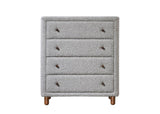 Grey 4-Drawer Upholstered Chest B062P209026