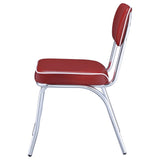 Red and Chrome Upholstered Side Chairs B062P145655