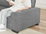 83.86"Snowfleece Fabric sofa,Modern Compressed Couch,3-Seater Sofa, Furniture for Living W1359P215068