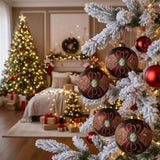 6PCS Set 3.9" Christmas Ball Ornaments Holiday Decor for Xmas Tree Hanging Party Decorations Festive 87147602