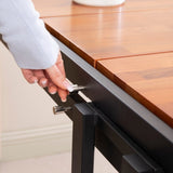 Medium-Size Rubber Wood Multifunction Convertible Dining Table,Transition Dining Table and Shelf for W76056900