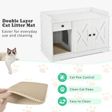 GO Cat Litter Box Enclosure, Litter Box Furniture Hidden with Cat Litter Mat, Indoor Cat House with N704P265258K