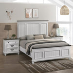 ZUN Clelane 3-Piece Wood Bedroom Set, Shiplap Panel Queen Bed and 2 Nightstand T2574P204506