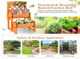 2-Tier Solid Fir Wood Raised Garden Bed with Trellis Cylindrical Planter Box for Climbing Plants 05049323