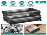 2 Pack Under Bed Storage Containers with Wheels, 42L Underbed Organizer Bin with Clear PVC Lid, Dual 33578725