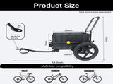 2-in-1 Bike Cargo Trailer, Bicycle Trailer with Removable Box and Waterproof Cover, Black, 39014724