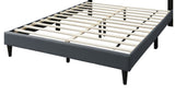 Modern Vintage Look 1pc Queen Size Bed Charcoal Burlap Fabric Nailhead Trim Accents Headboard B011P238960