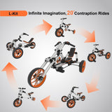 KidRock Buildable Kit 20 in 1 Kids Go Kart Set, Suitable for 1 to 8 Years Old, Two Bike, Three ET297823LKT