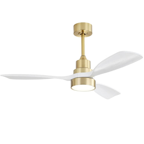 ZUN 48 Inch Modern Ceiling Fan With Lights 3 Wood Fan Blade Noiseless Reversible Motor Remote Control W934P147068