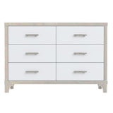 ZUN Elegant High Gloss Dresser with Metal Handle,Mirrored Storage Cabinet with 6 Drawers for N733P205355K