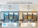 52 Inch Ultra Quiet Reversible Ceiling Fan with Light - Dimmable LED, Memory & Timer for Large Room W934P414051