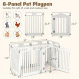 6-Panel HDPE Dog Playpen - Convertible Design , Lockable Door, Suction Cups Ground 55478719