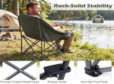 Green Heavy-Duty Folding Camping Chair, PVC Coated 600D Oxford Fabric, X-Shaped Metal Frame & 56523874