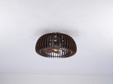 20" Semicircle Modern Flush Mount Fan Light,Ceiling Fans with Lights and Remote W3596P462048